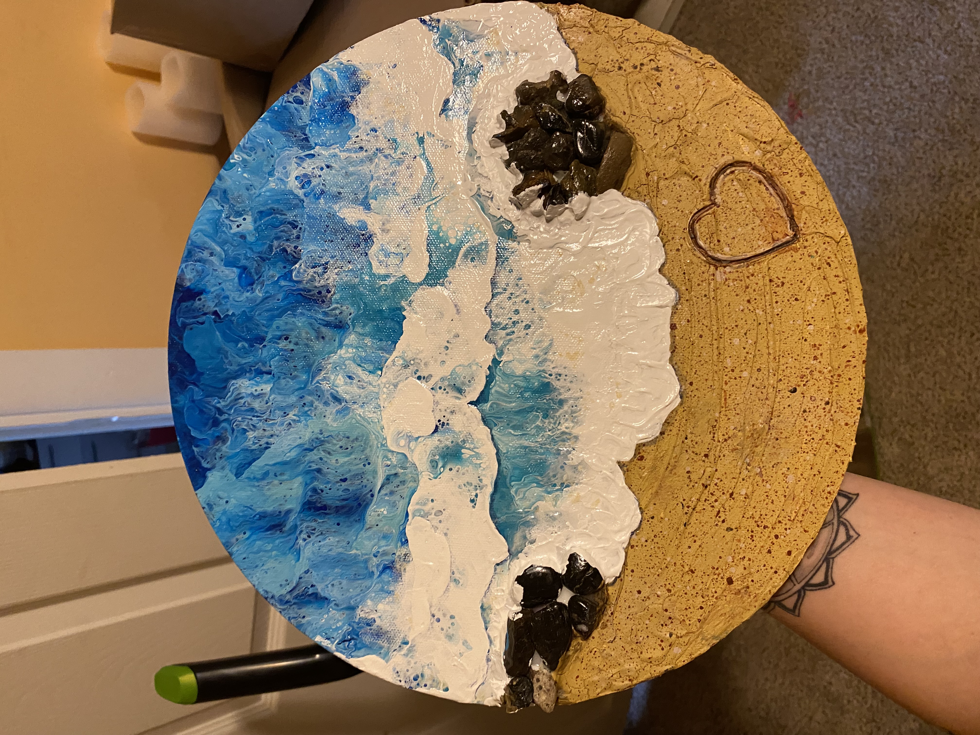 Ocean Wave Poured Painting