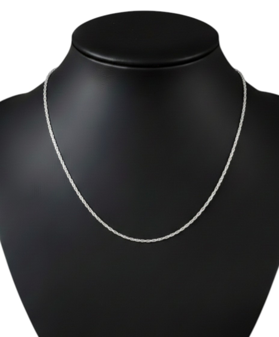 Silver Rope Chain Necklace