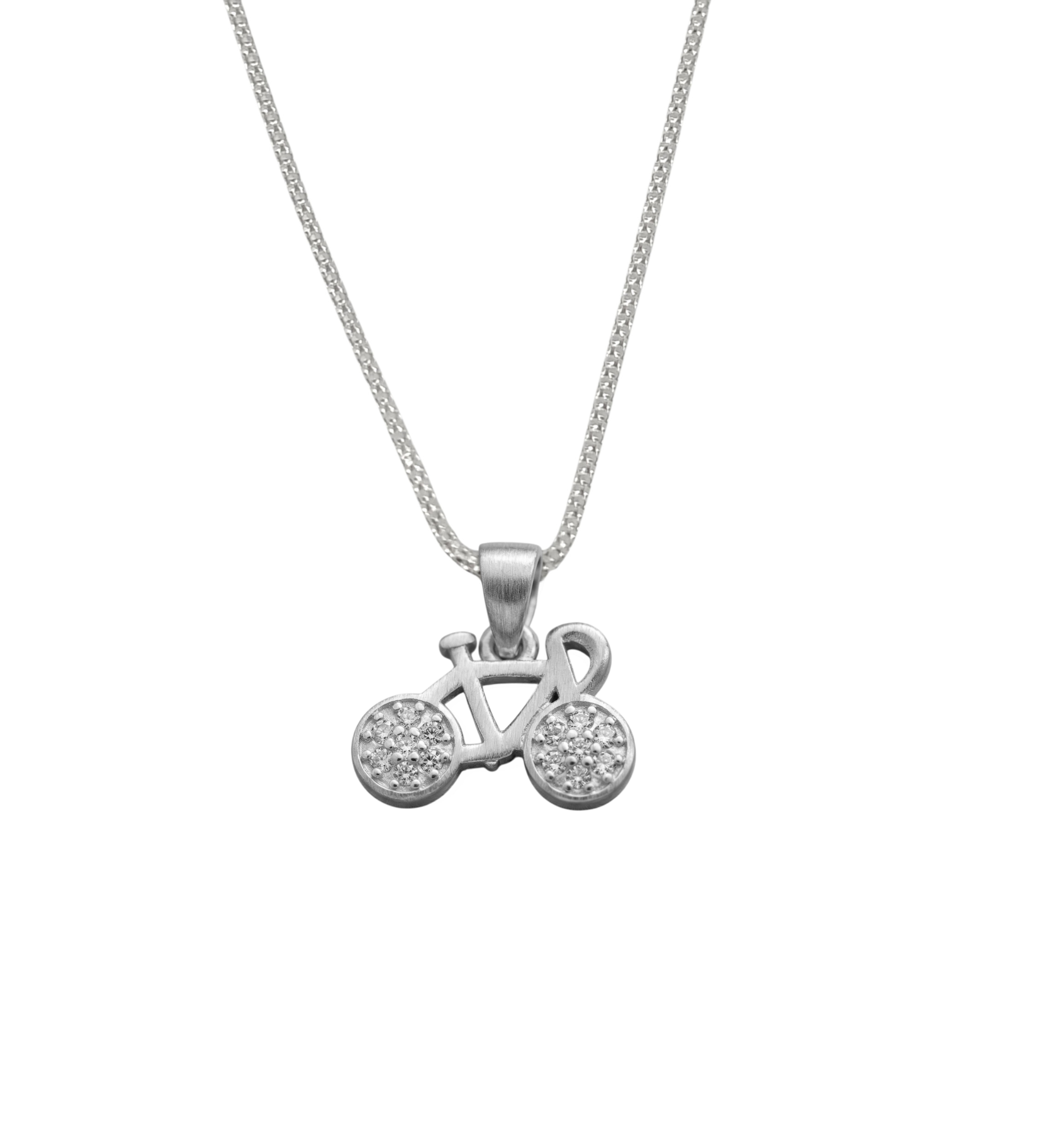 Pure 925 Sterling Silver Bicycle Pendant For cycle lover, for unisex