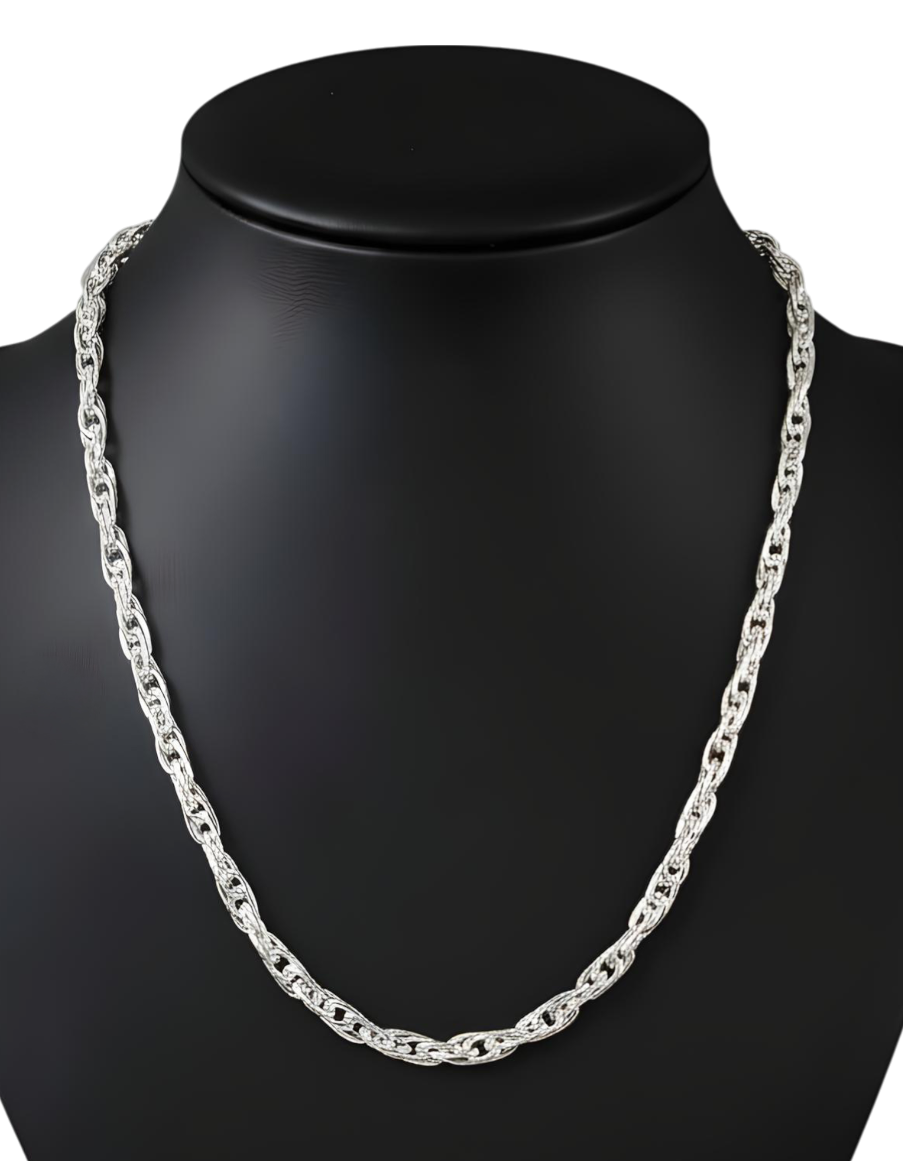 Pure 925 Sterling Silver Chain Necklace, Interlocking Link Design, Silver Chain For Unisex For Women,Girl