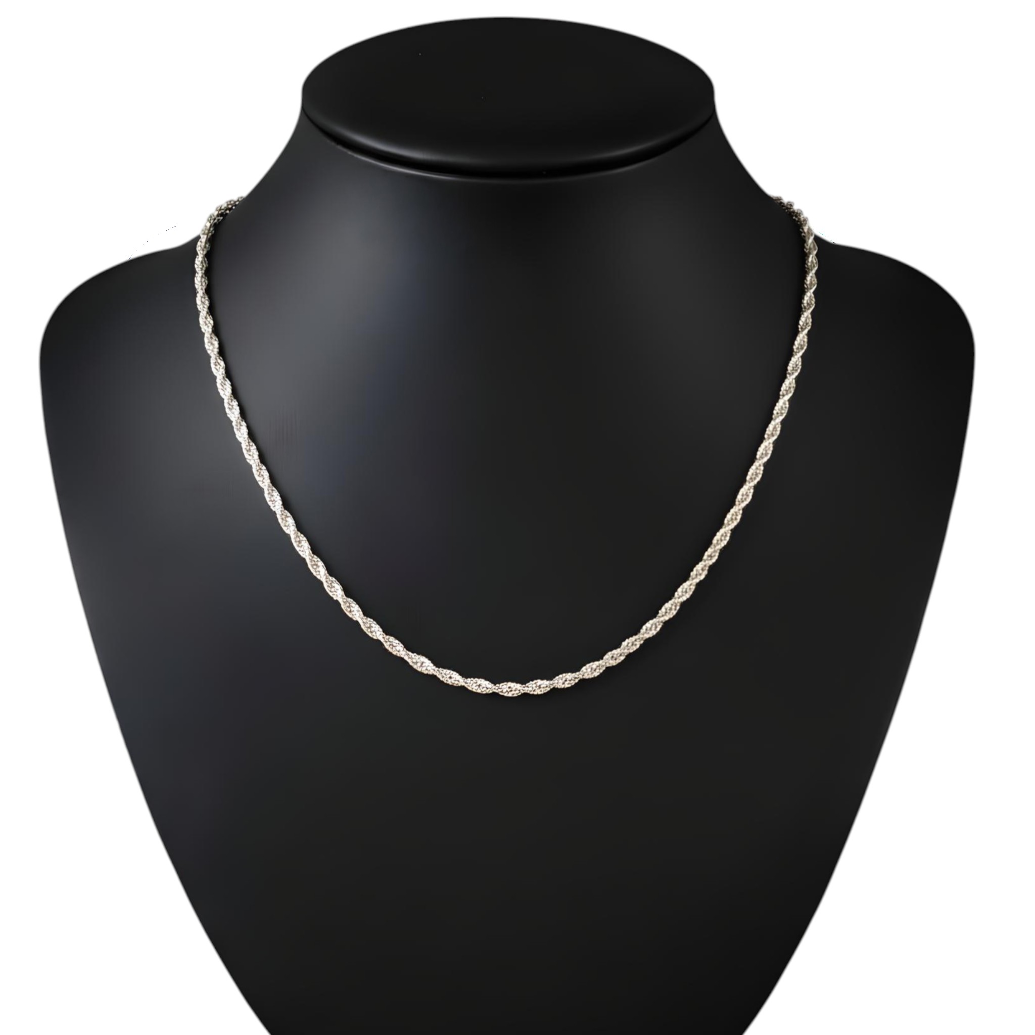 Pure 925 Sterling Silver Twist Necklace, Flexible Chain Design For Women,Girl