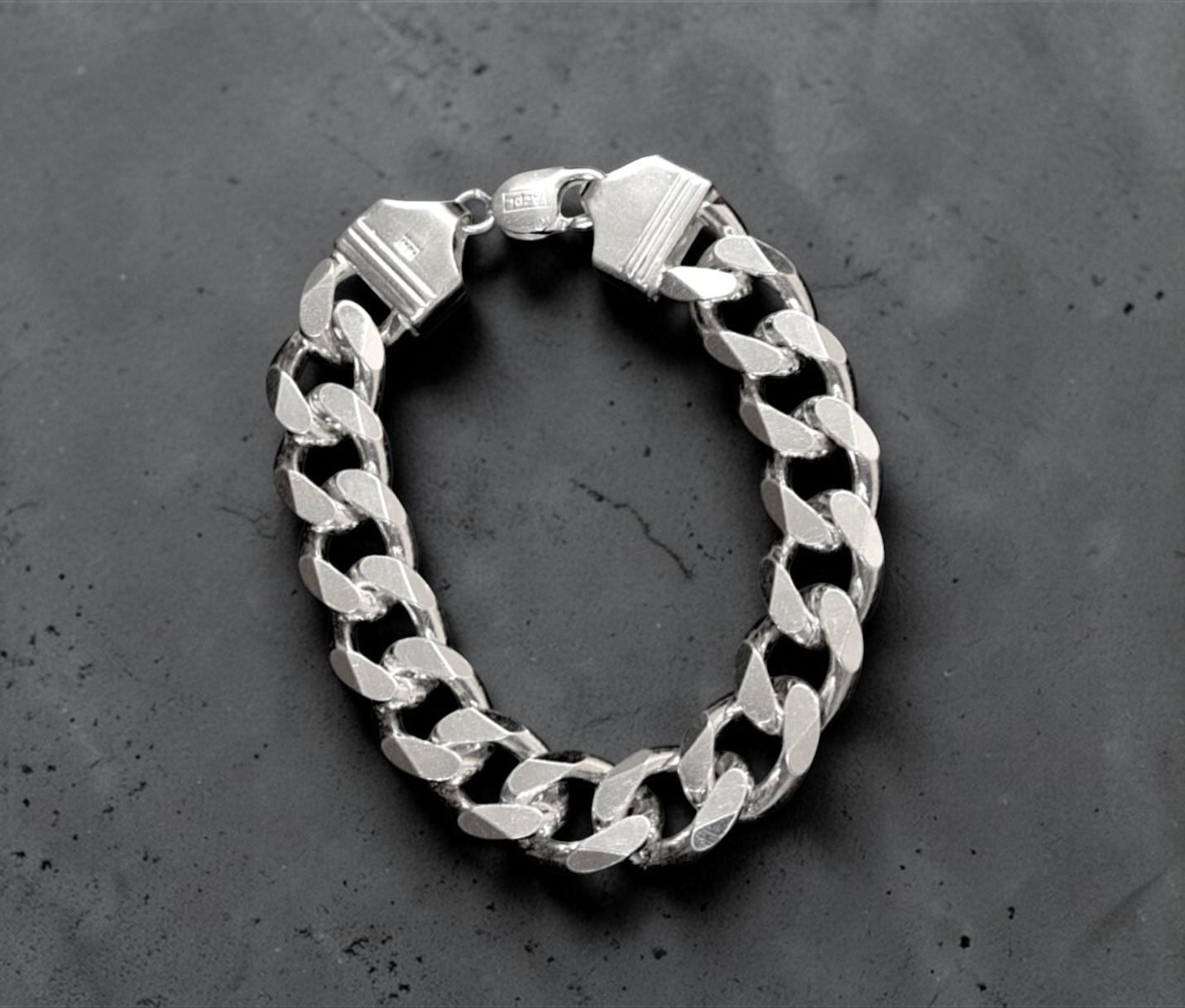 Pure 925 Sterling Silver Curb Chain Bracelet for Gents