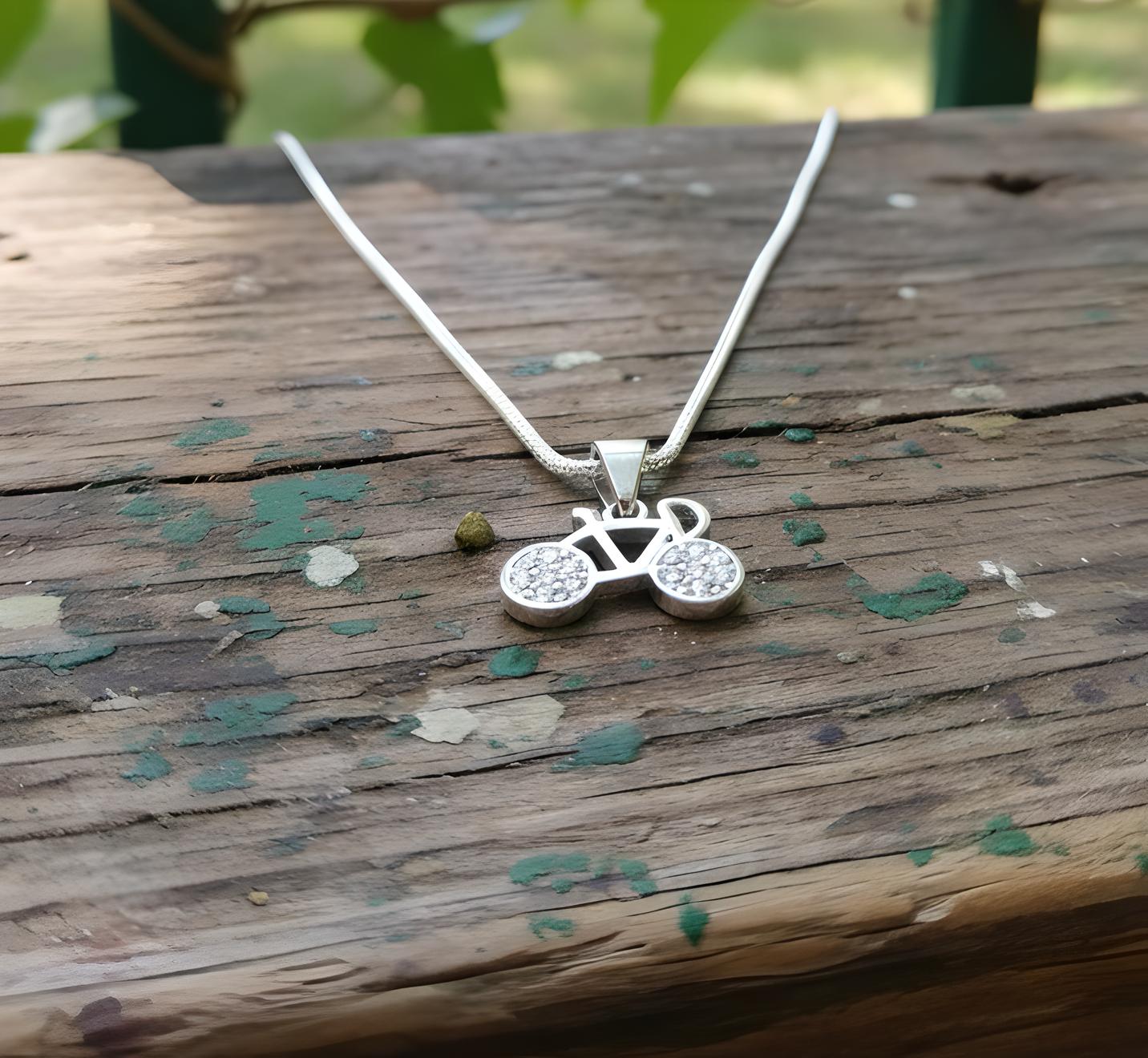 Pure 925 Sterling Silver Bicycle Pendant For cycle lover, for unisex