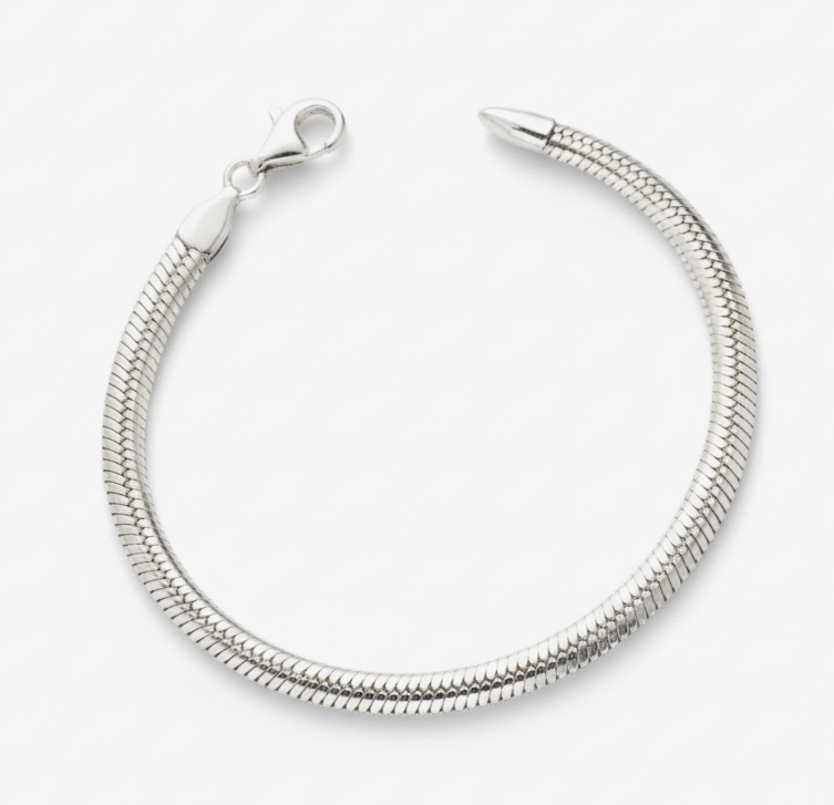 Pure 925 Sterling Silver Bracelet, Snake Chain Design with Lobster Clasp, Bracelet For Unisex (Pack of 1)