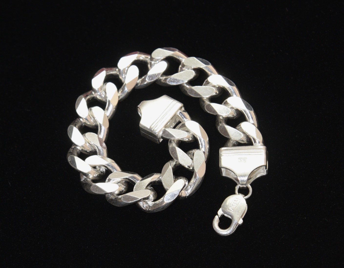 Pure 925 Sterling Silver Curb Chain Bracelet for Gents
