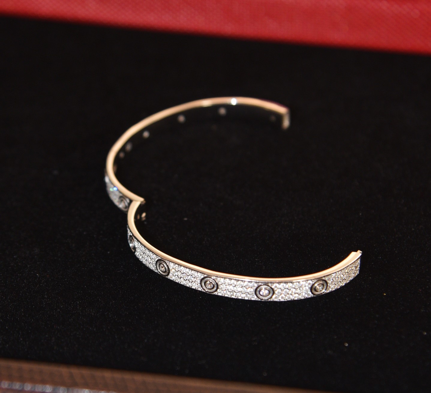 Pure 925 Sterling Silver Pave Crystal Bangle Bracelet with Secure Side-Push Lock For Women (Pack of 1)