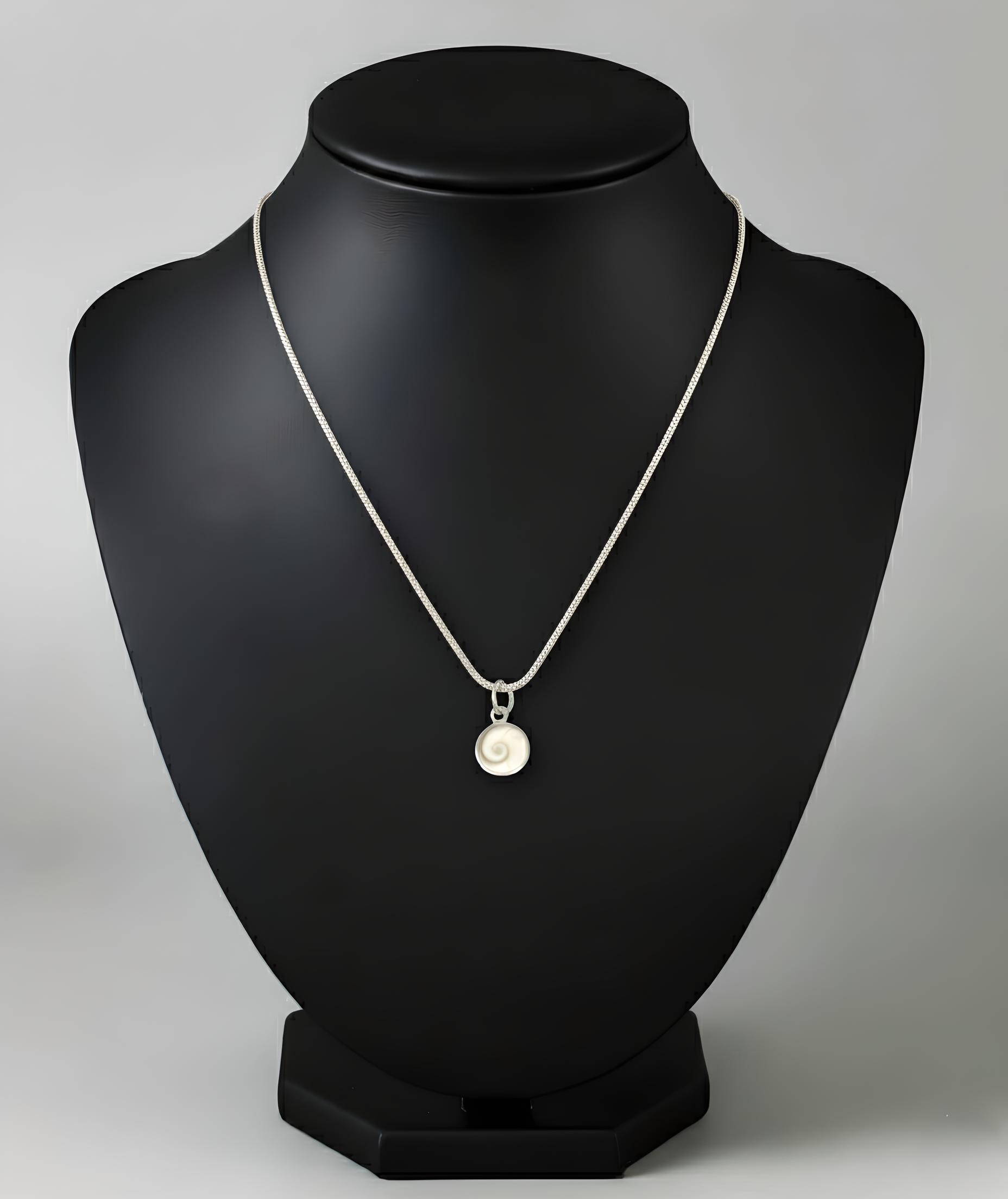 Pure 925 Sterling Silver Shiva Eye Shell Pendant Necklace Natural Spiral Shell Jewelry For Unisex (pack of 1)