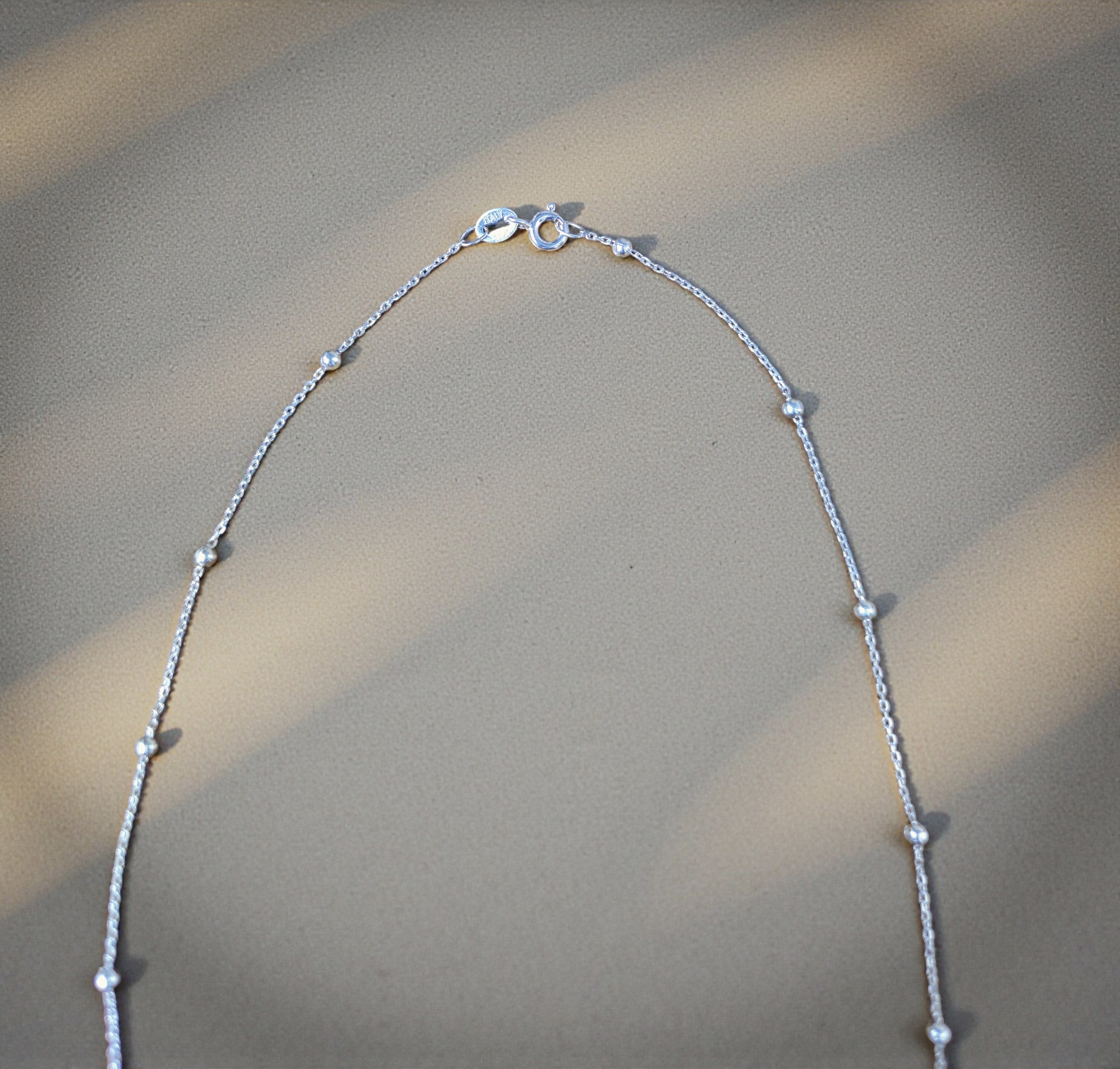 Pure 925 Silver Minimalist Silver Bead Chain Necklace Gift for Girlfriend Wife Women & Girls,Mens