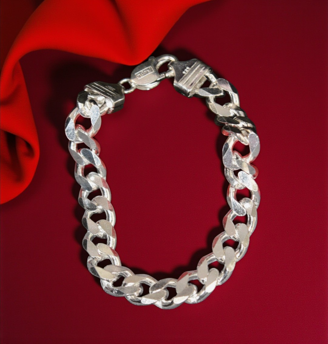 Silver Cuban Chain Bracelet