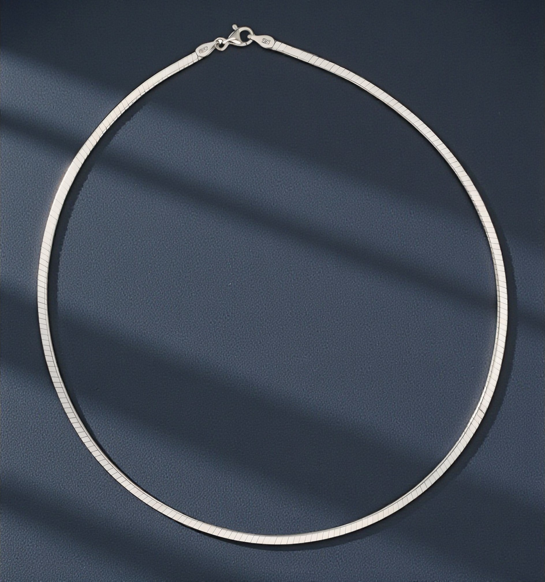 Pure 925 Sterling Silver Herringbone Choker Necklace for Women,Girl