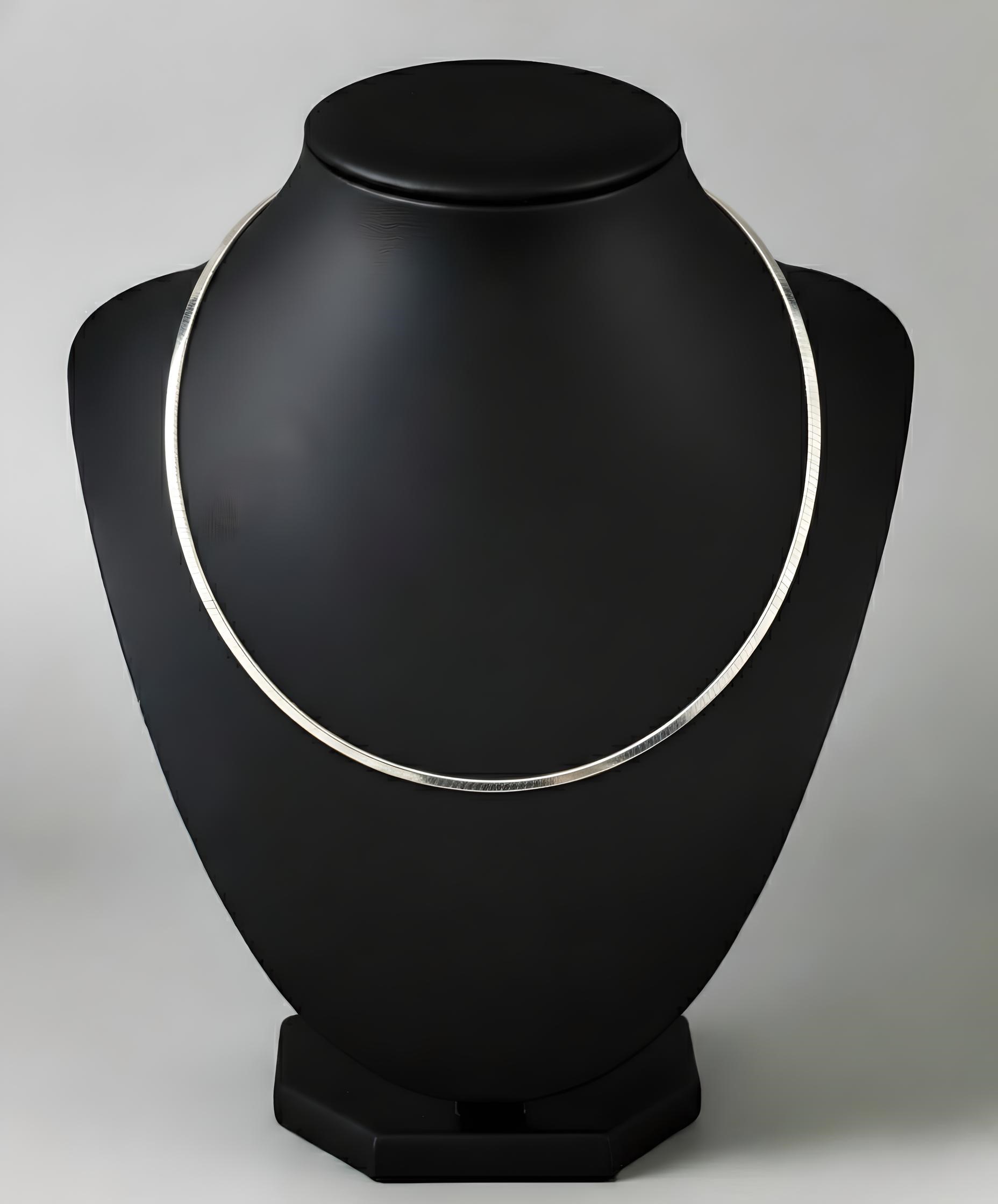 Pure 925 Sterling Silver Herringbone Choker Necklace for Women,Girl