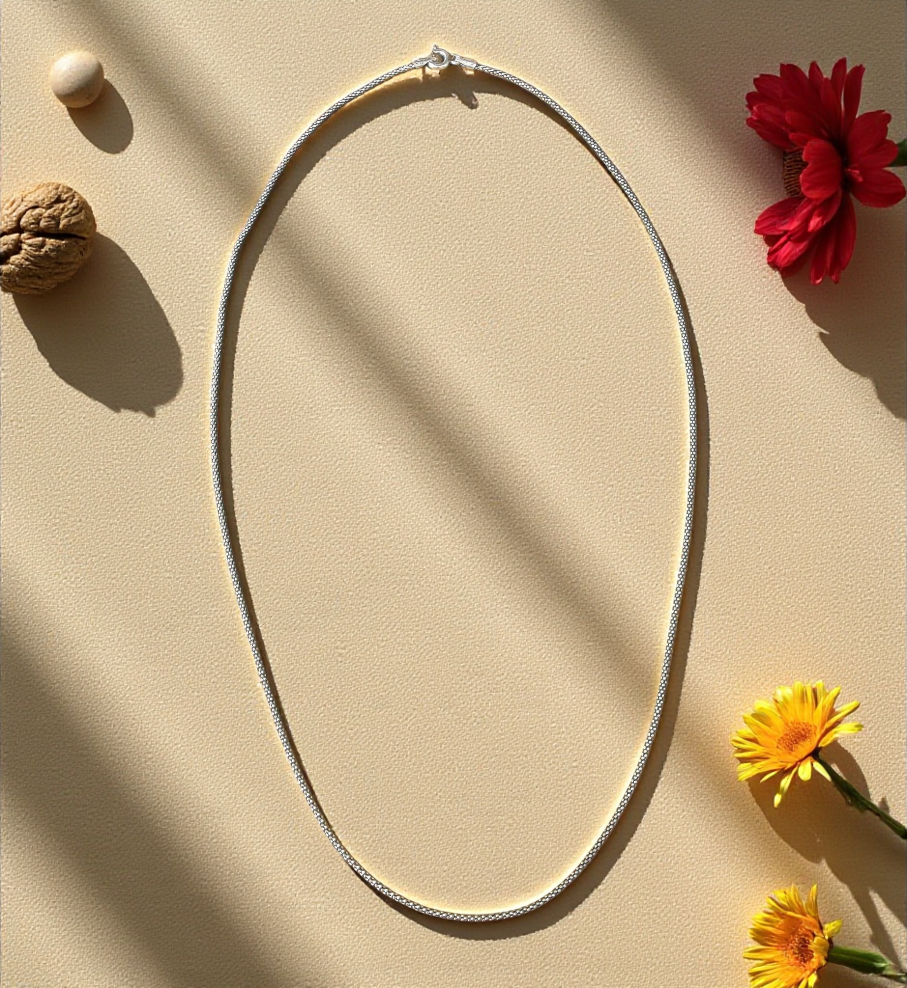 Pure 925 Silver Elegant Oxidized Chain Necklace Gift for Girlfriend Wife Women & Girls,Mens