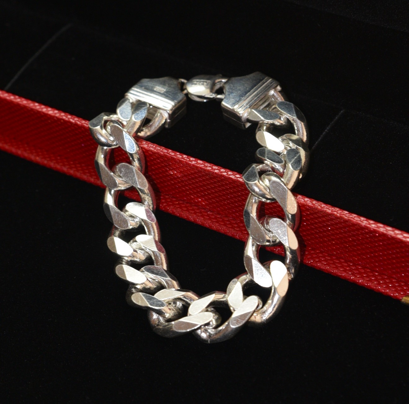 Pure 925 Sterling Silver Curb Chain Bracelet for Gents