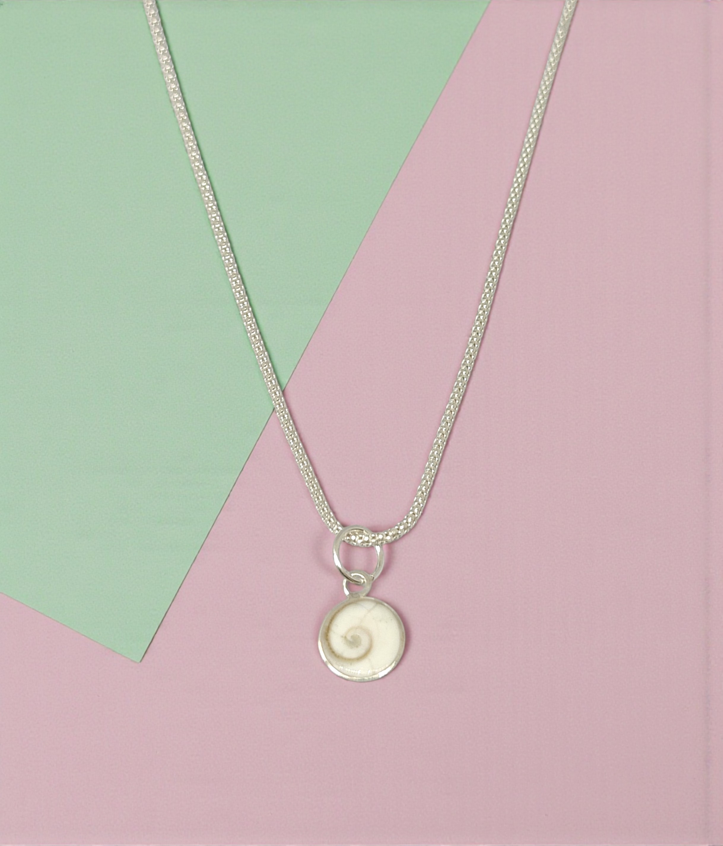 Pure 925 Sterling Silver Shiva Eye Shell Pendant Necklace Natural Spiral Shell Jewelry For Unisex (pack of 1)