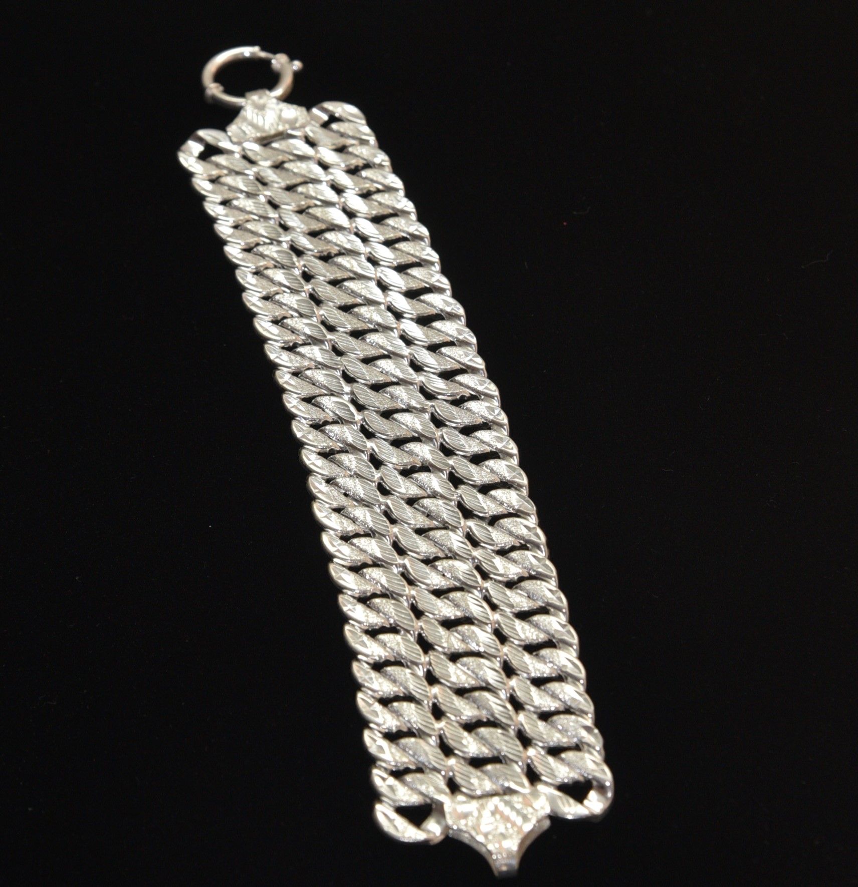 Pure 925 Sterling Silver Wide Mesh Cuff Bracelet, Chunky Braided Link Bangle, Statement Jewelry Gift For Women (Pack of 1)