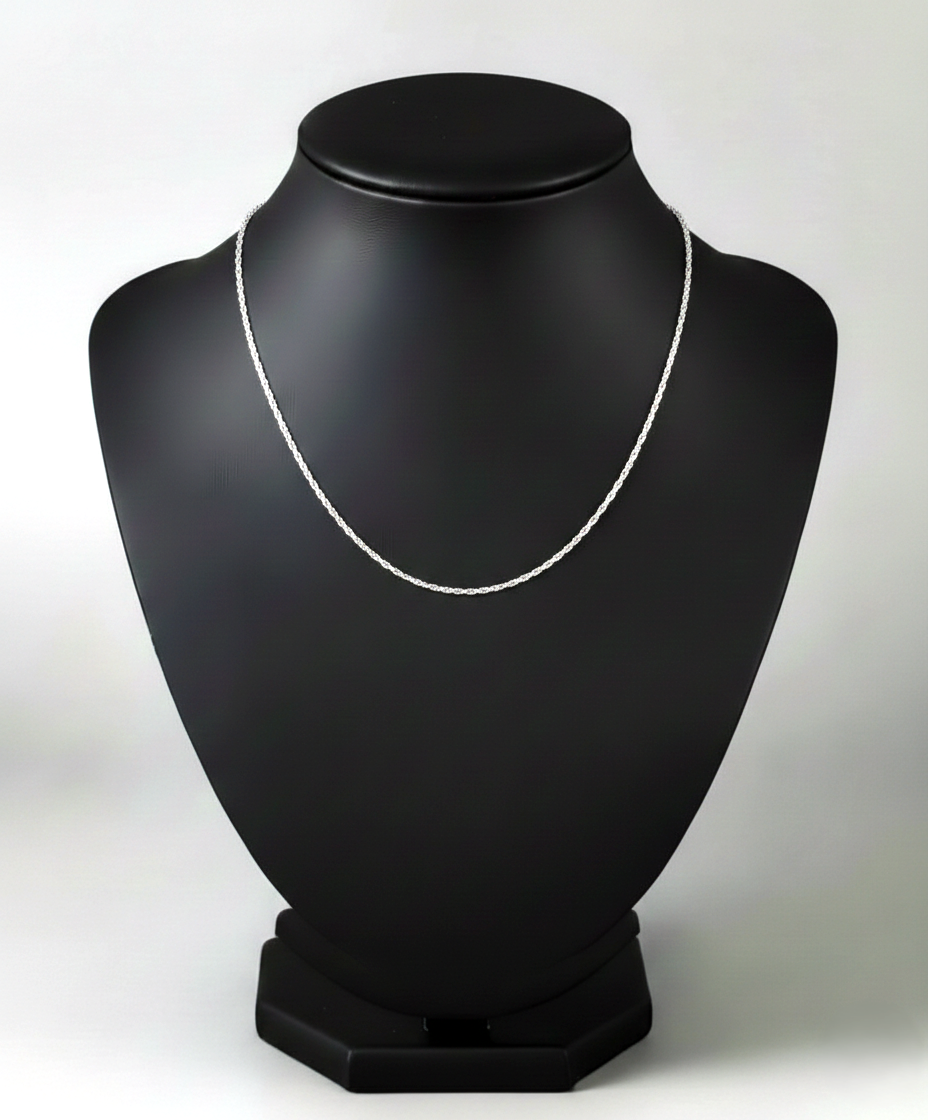 Silver Rope Chain Necklace