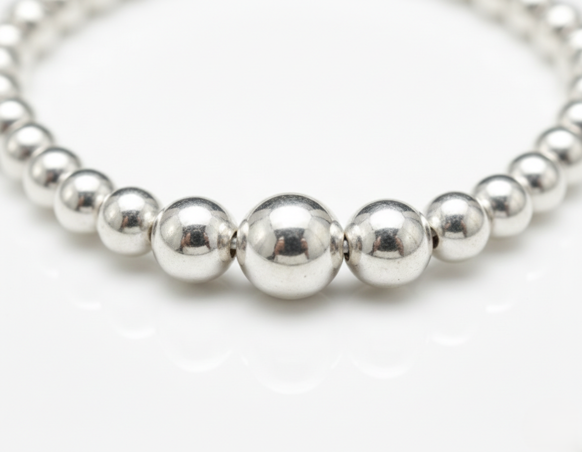 Sterling Silver Beaded Bracelet