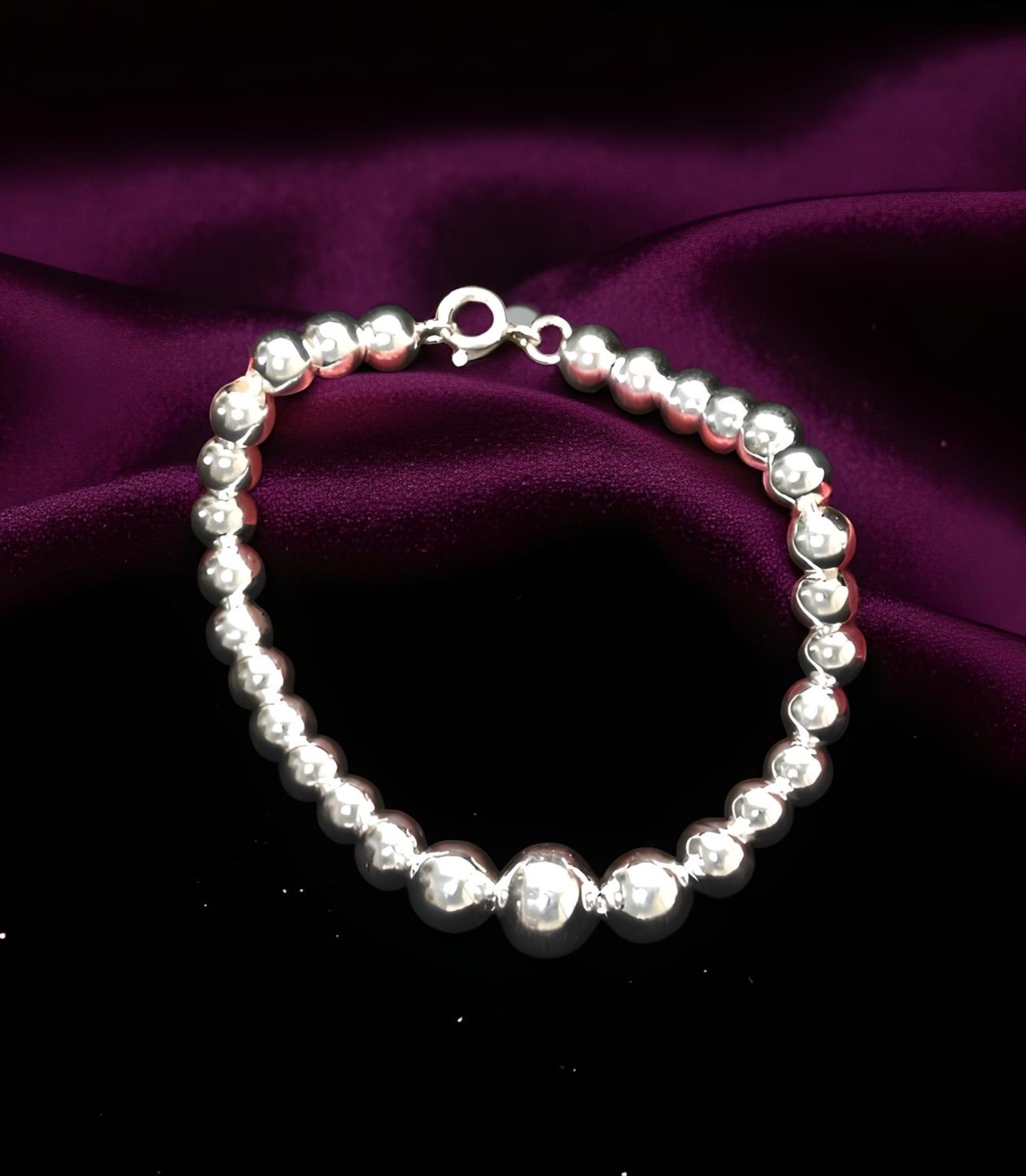 Sterling Silver Beaded Bracelet