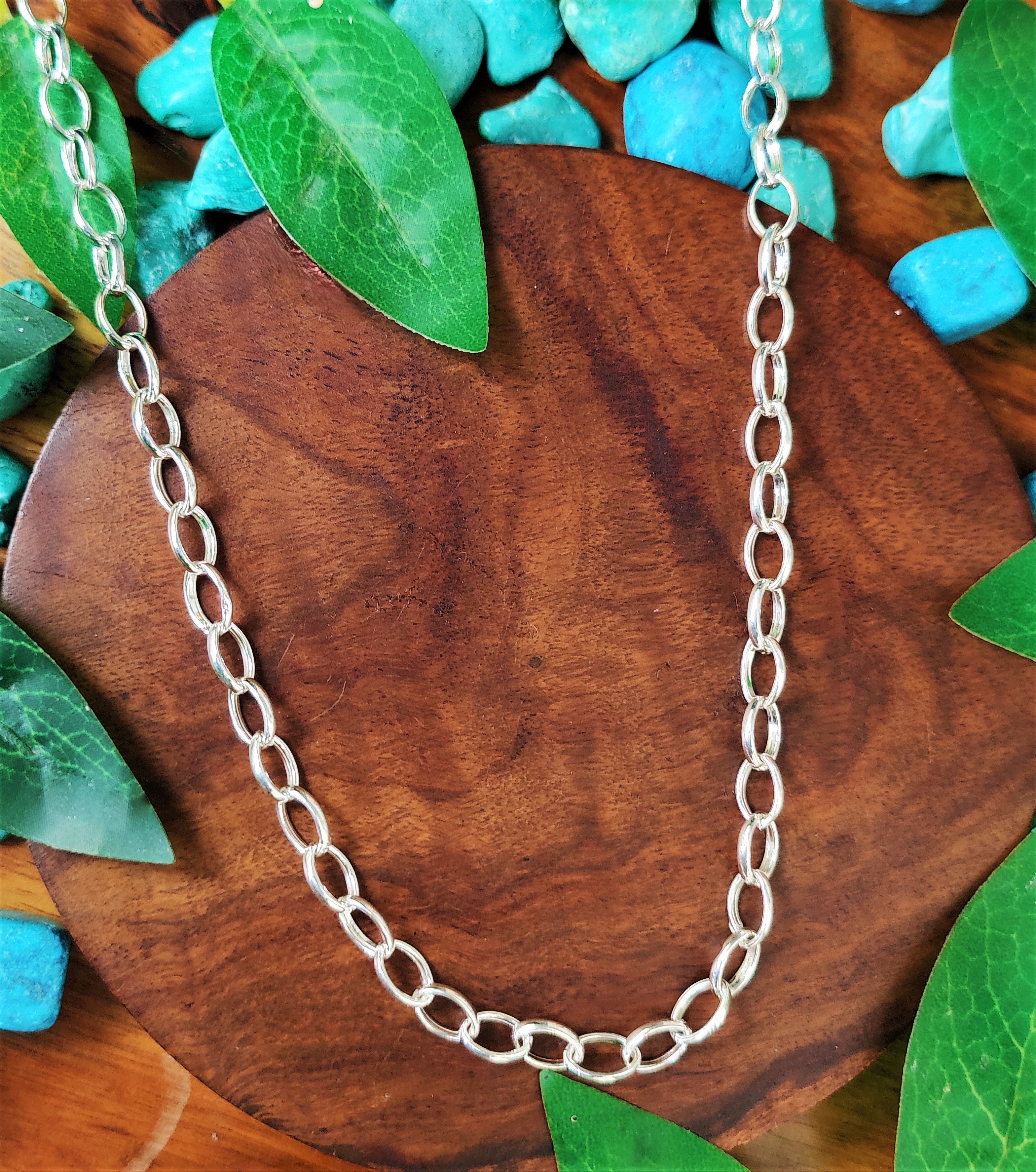 Pure 925 Sterling Silver Chain Necklace, Interlocking Link Design, Silver Chain For Unisex