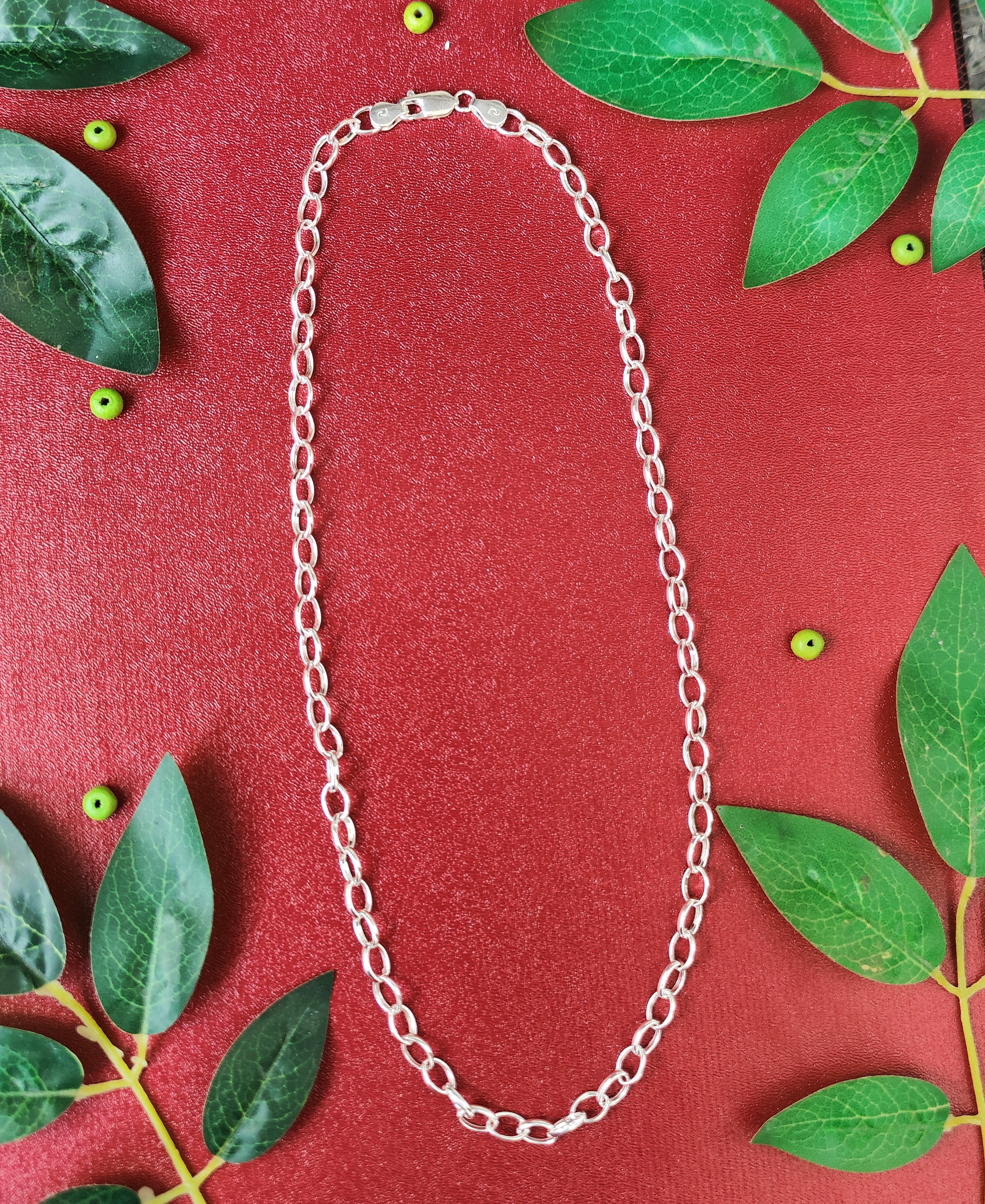 Pure 925 Sterling Silver Chain Necklace, Interlocking Link Design, Silver Chain For Unisex