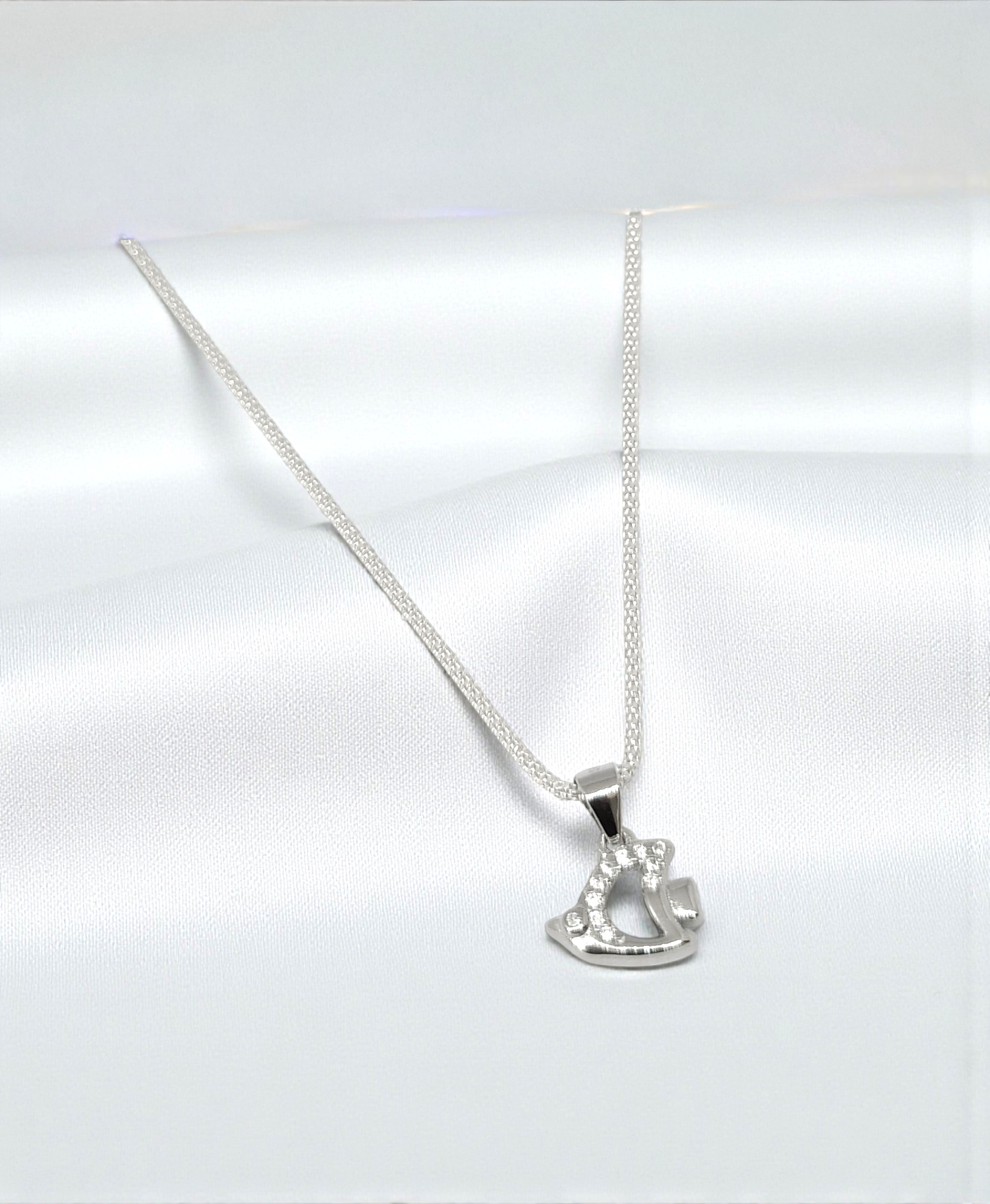 Pure 925 sterling silver Fish Pendant with Chain, Sterling Silver Necklace | Sparkling Crystals | Fish Locket for Women