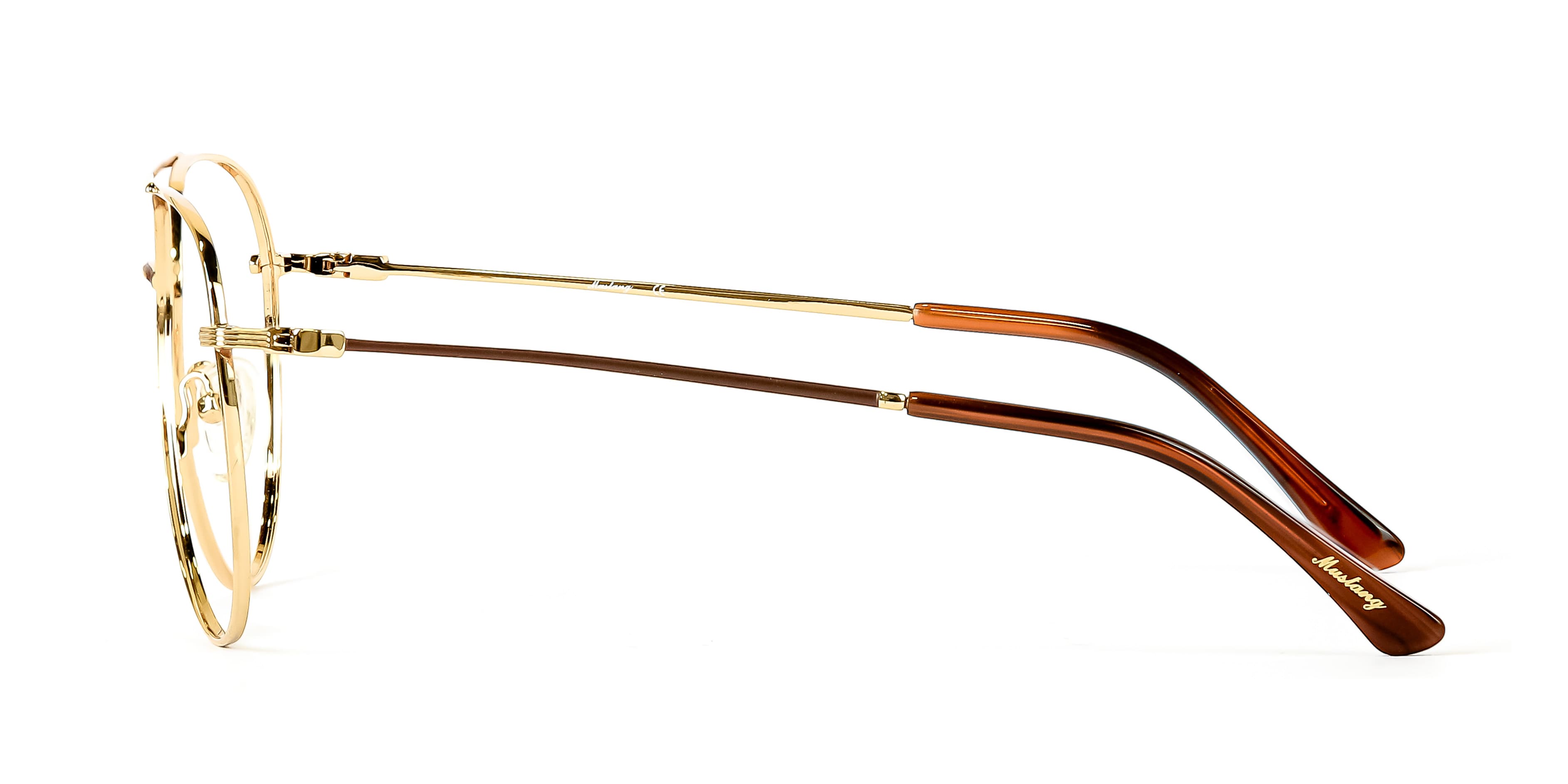MUSTANG Vintage Aviator Optical Frames | Polished Gold