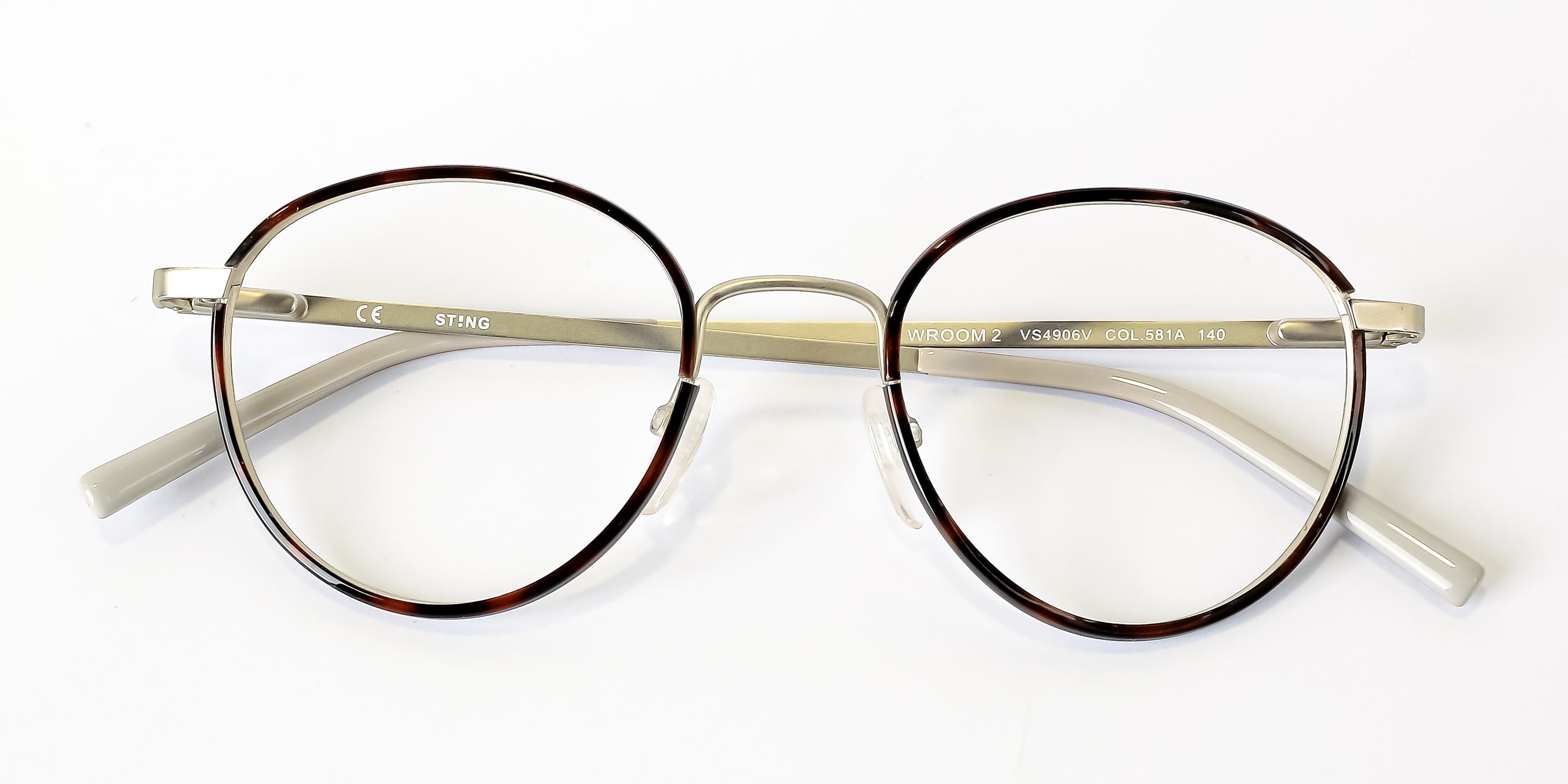 Sting Round Metal Eyeglasses | Slim Gold & Tortoise Frames