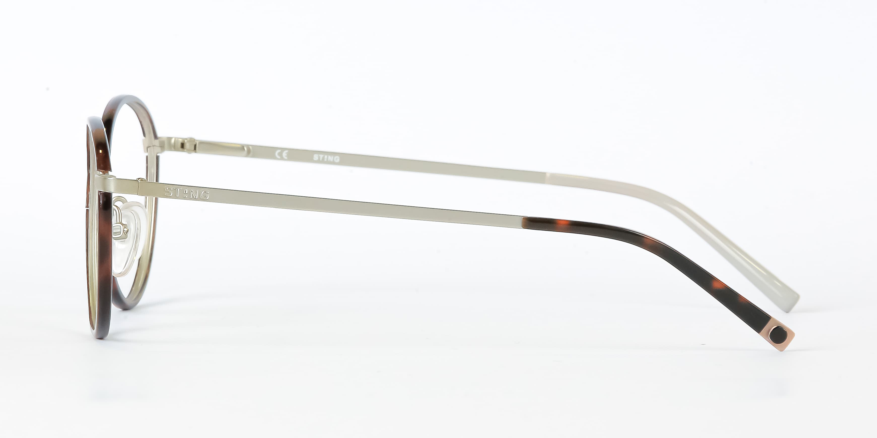 Sting Round Metal Eyeglasses | Slim Gold & Tortoise Frames