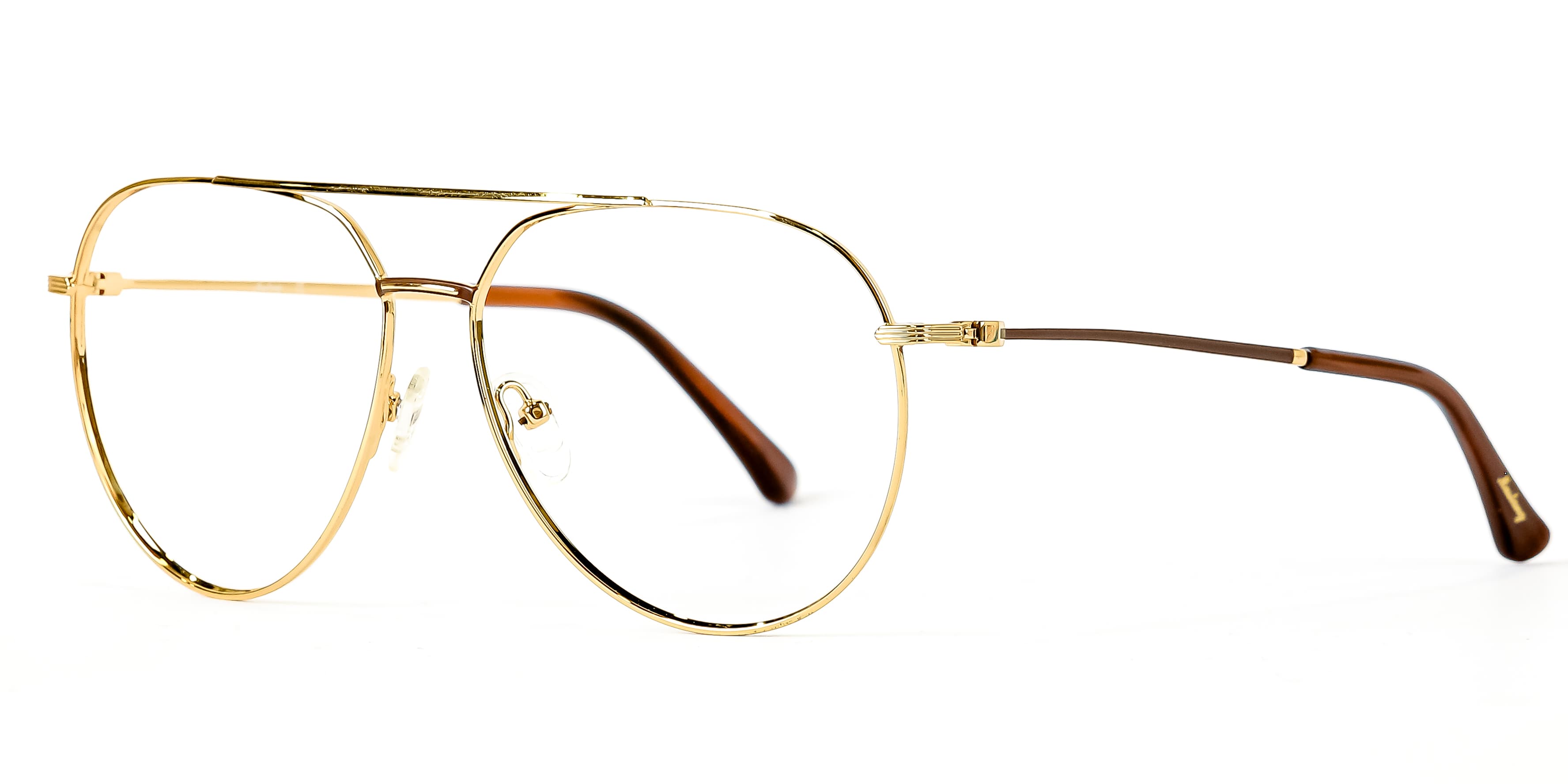 MUSTANG Vintage Aviator Optical Frames | Polished Gold
