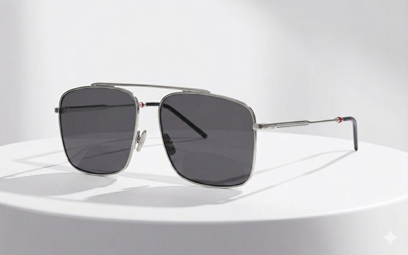 Dior BlackTie Navigator Sunglasses - Silver Metal Edition | Authentic