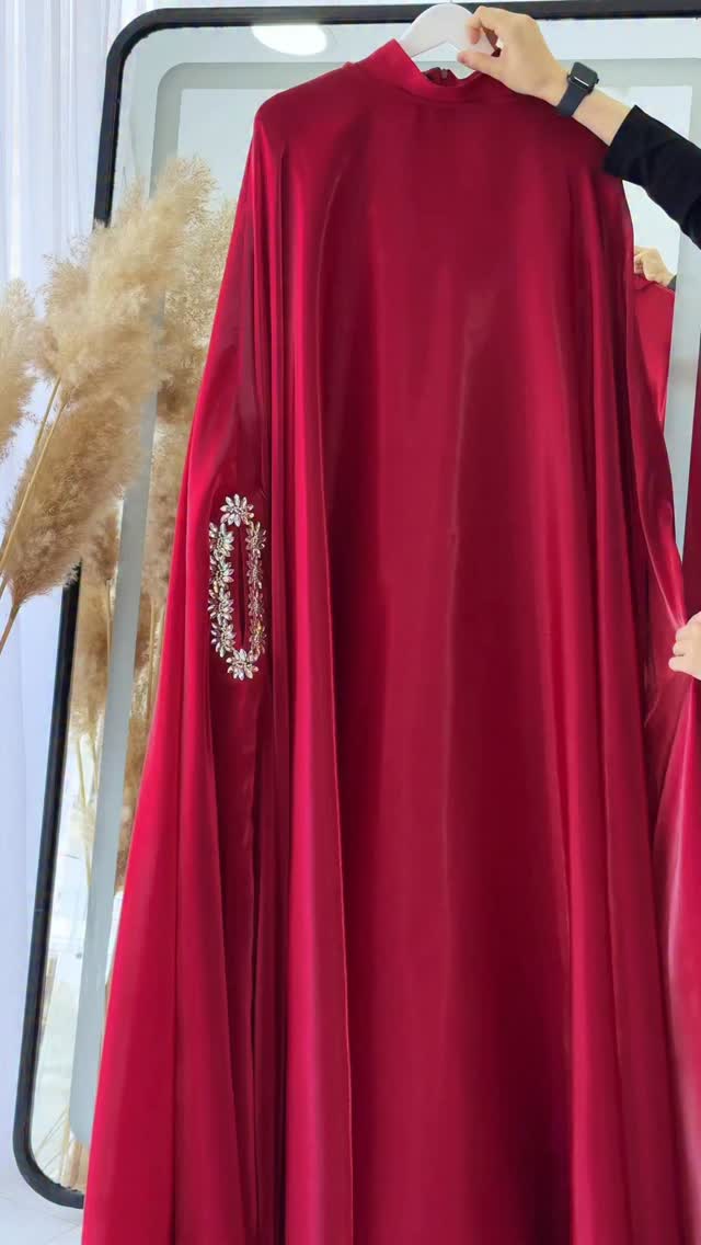 Noor Royal Crimson Abaya + Hijab Set