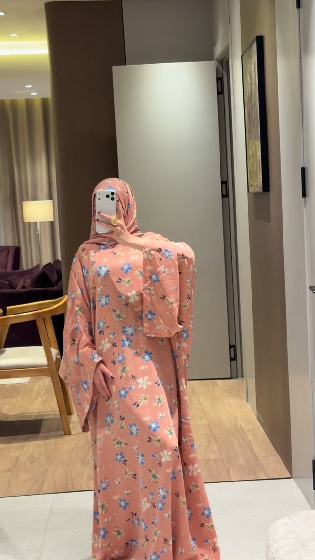 Noor Rose Blush Abaya & Hijab Set