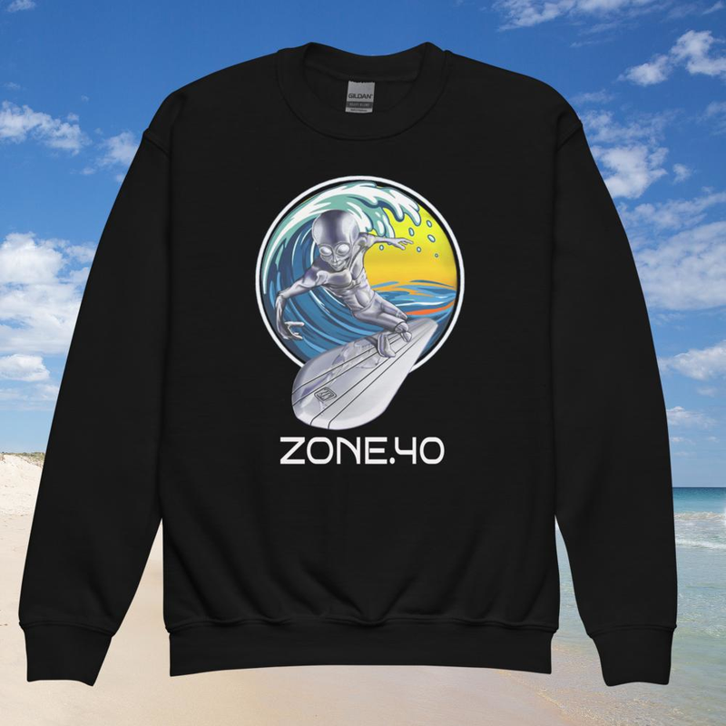Sweat enfant col rond unisexe "E-T Silver surfer"