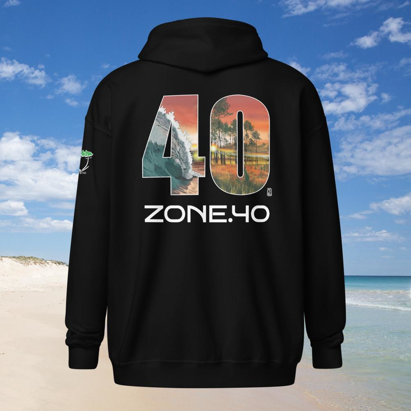 Sweat à capuche zippé unisexe "40"
