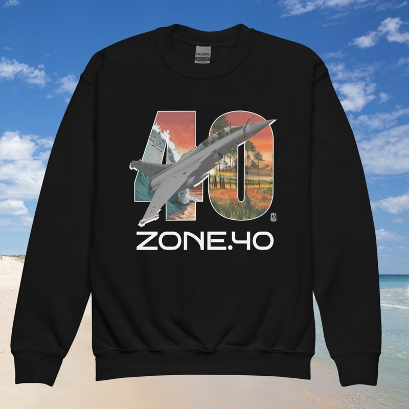 Sweat enfant col rond unisexe "Rafale 40"