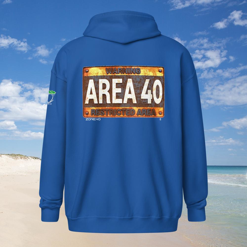 Sweat à capuche zippé unisexe "AREA 40"