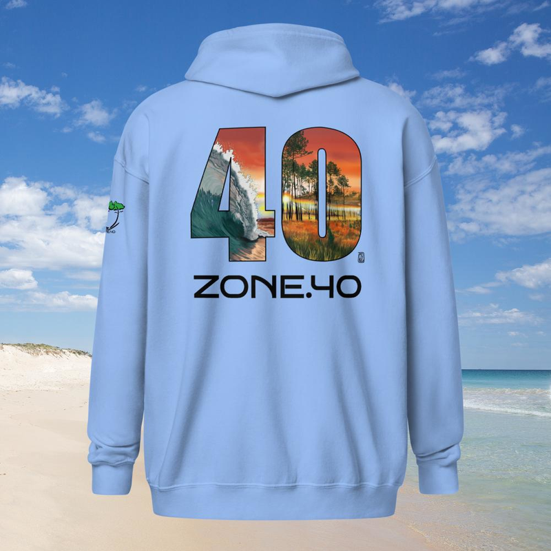 Sweat à capuche zippé unisexe "40"