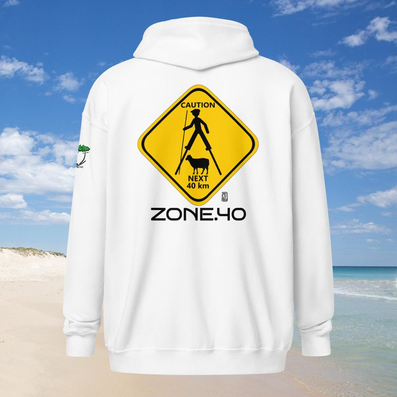 Sweat à capuche zippé unisexe "Panneau"