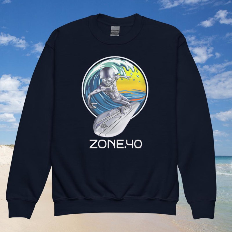 Sweat enfant col rond unisexe "E-T Silver surfer"