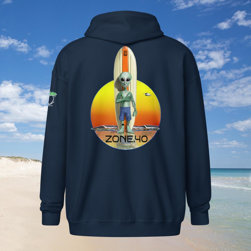Sweat à capuche zippé unisexe "E-T Surfer" 