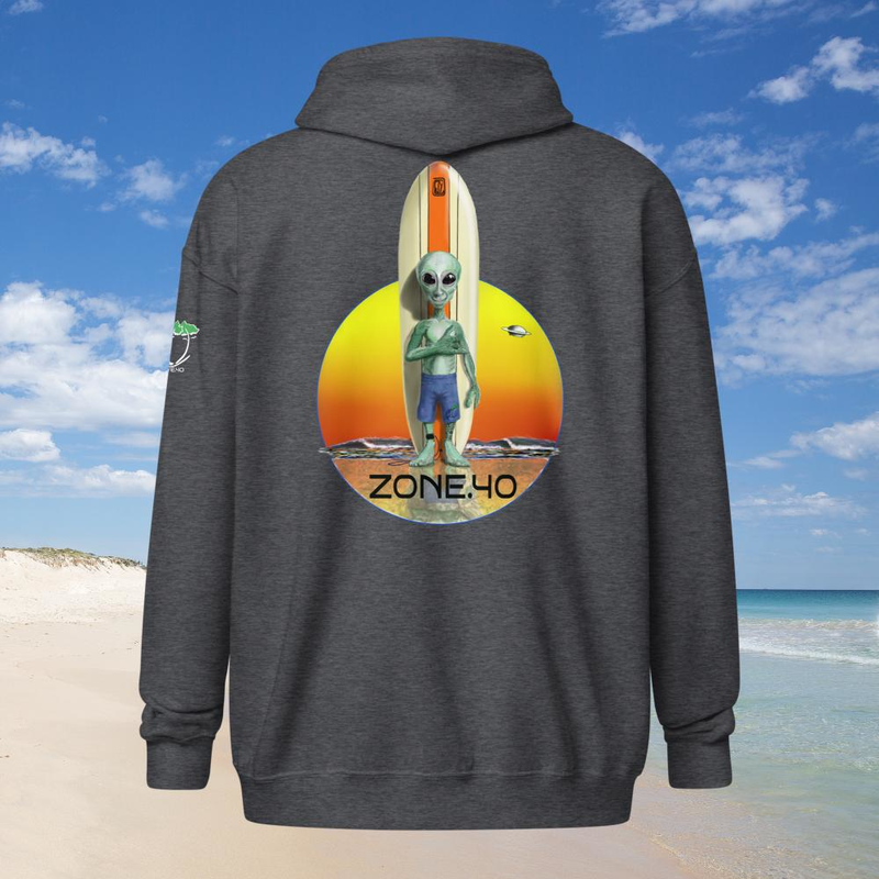 Sweat à capuche zippé unisexe "E-T Surfer" 