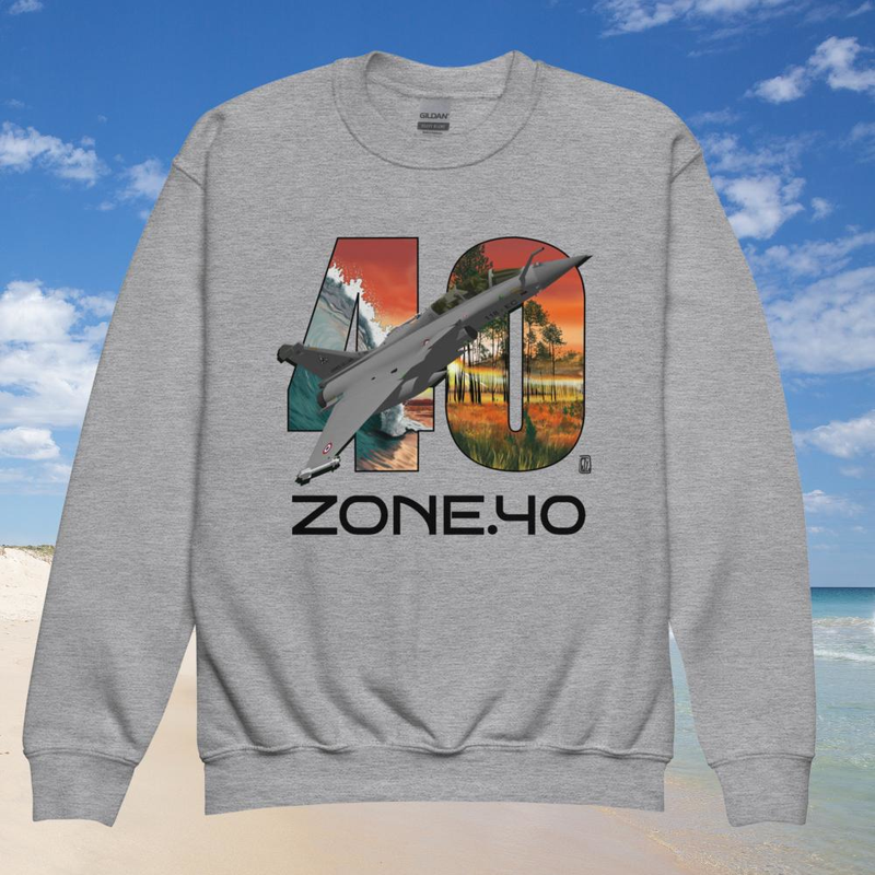 Sweat enfant col rond unisexe "Rafale 40"