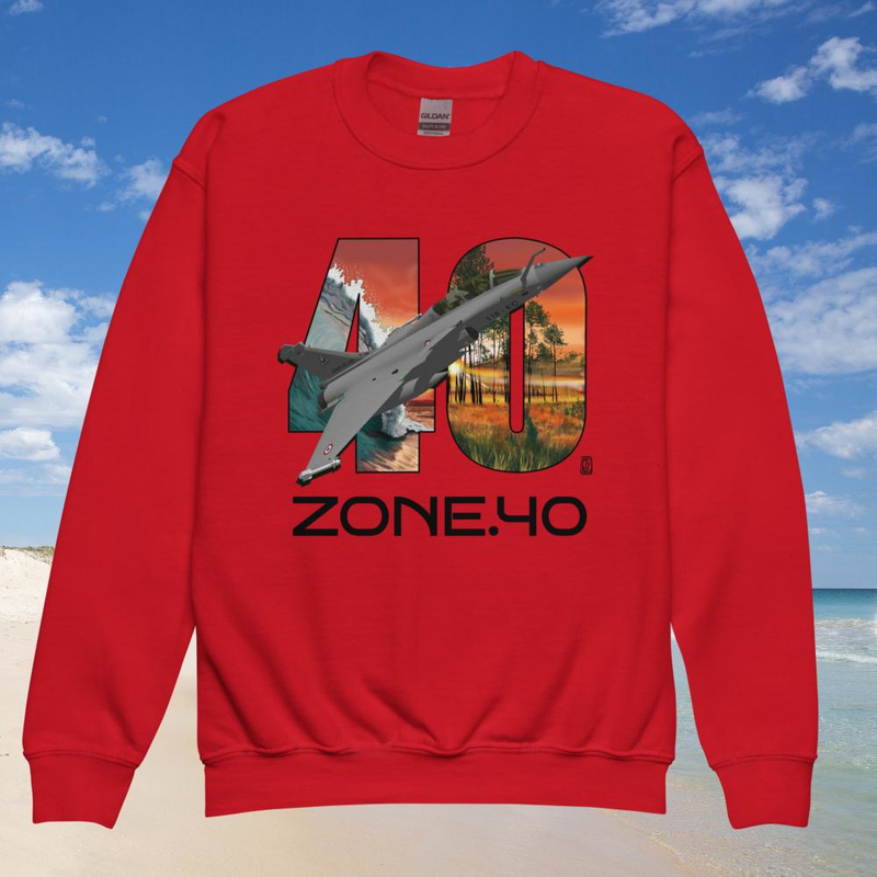Sweat enfant col rond unisexe "Rafale 40"