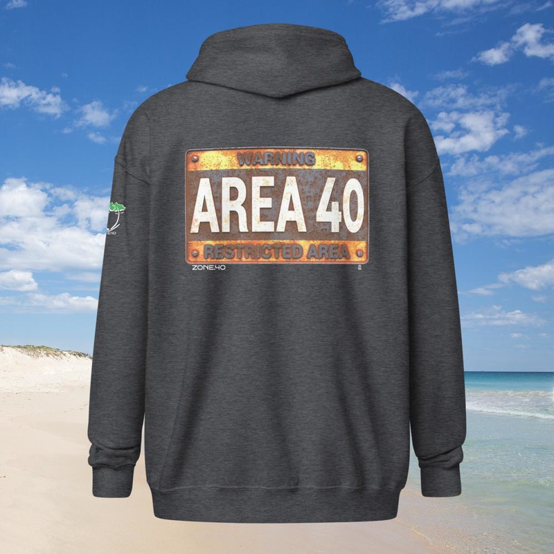Sweat à capuche zippé unisexe "AREA 40"
