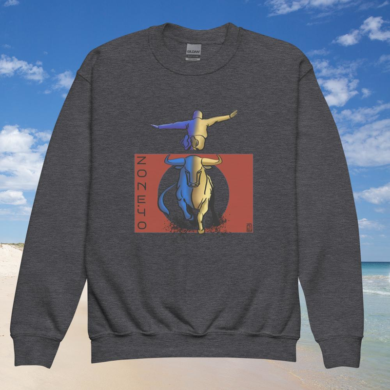 Sweat enfant col rond unisexe "Course Landaise"