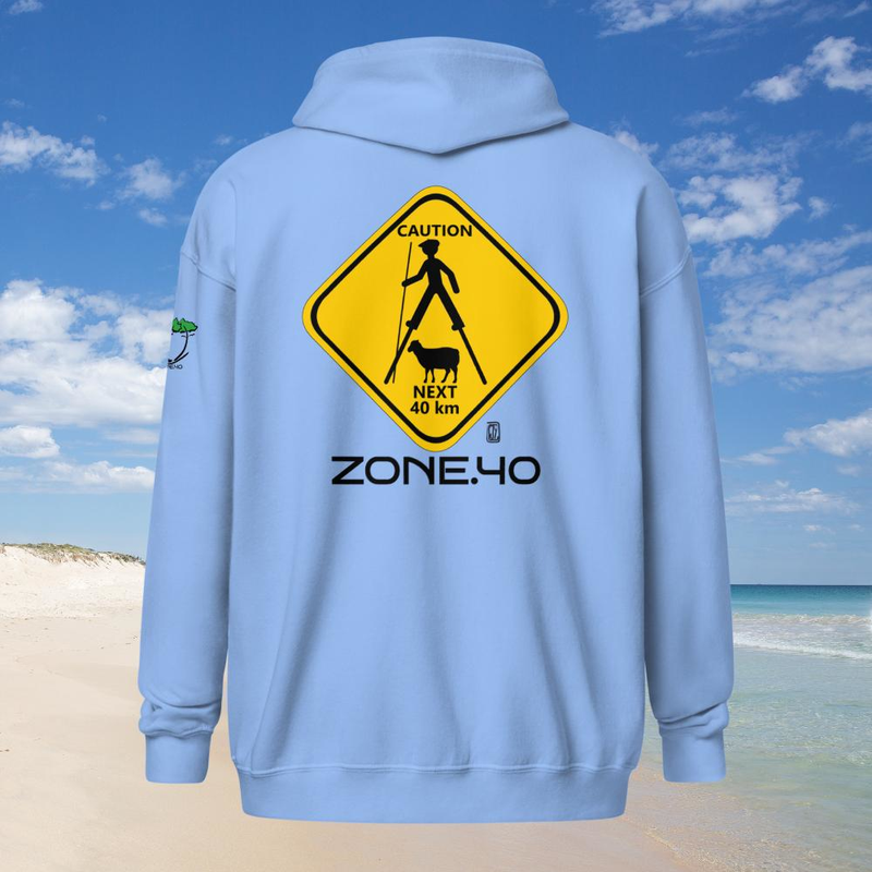 Sweat à capuche zippé unisexe "Panneau"