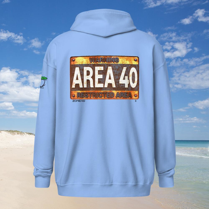 Sweat à capuche zippé unisexe "AREA 40"