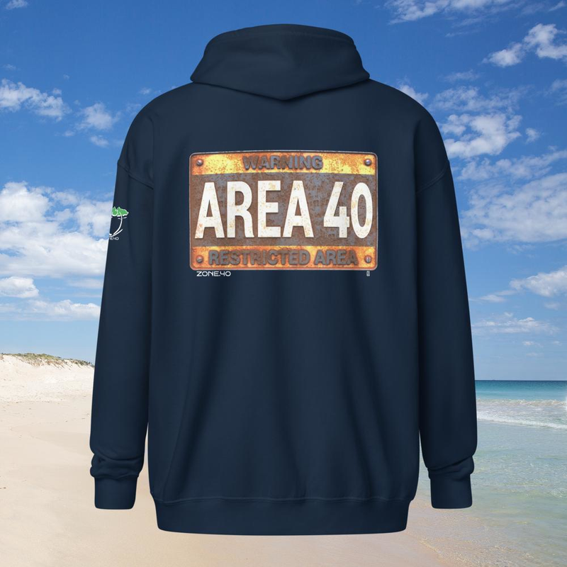 Sweat à capuche zippé unisexe "AREA 40"