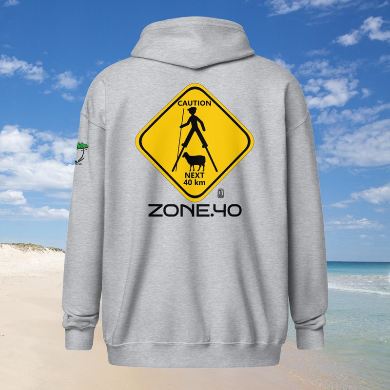 Sweat à capuche zippé unisexe "Panneau"