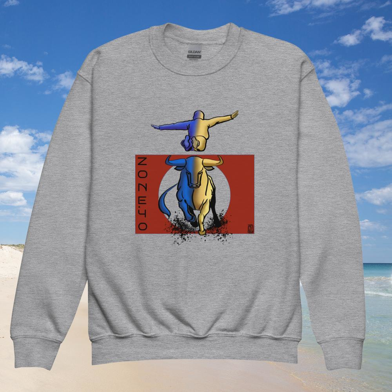 Sweat enfant col rond unisexe "Course Landaise"